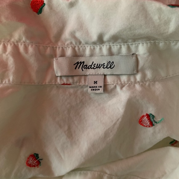 MADEWELL Strawberry Embroidered Tie Front Top - Picture 4 of 4